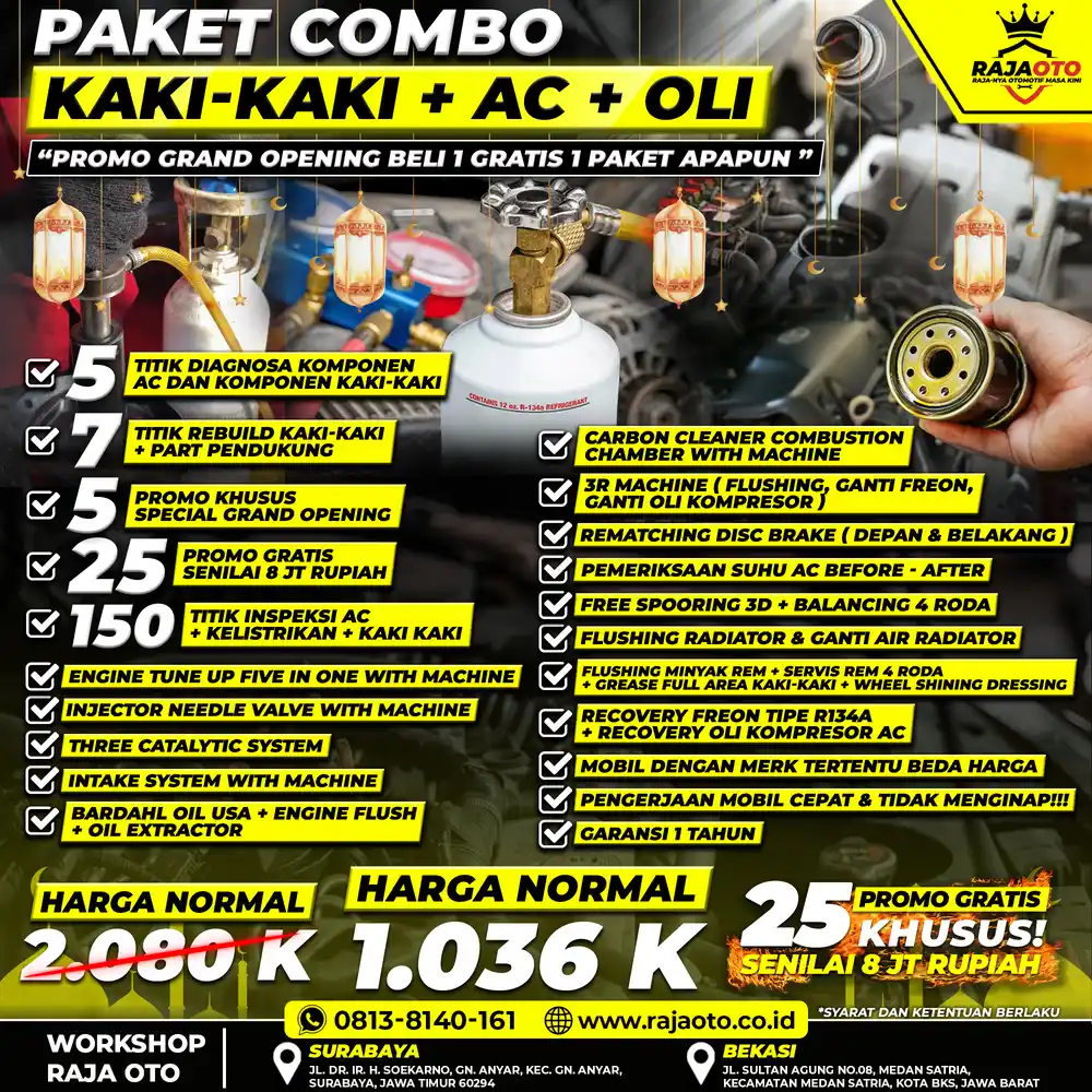 PAKET COMBO KAKI-KAKI + AC + OLI