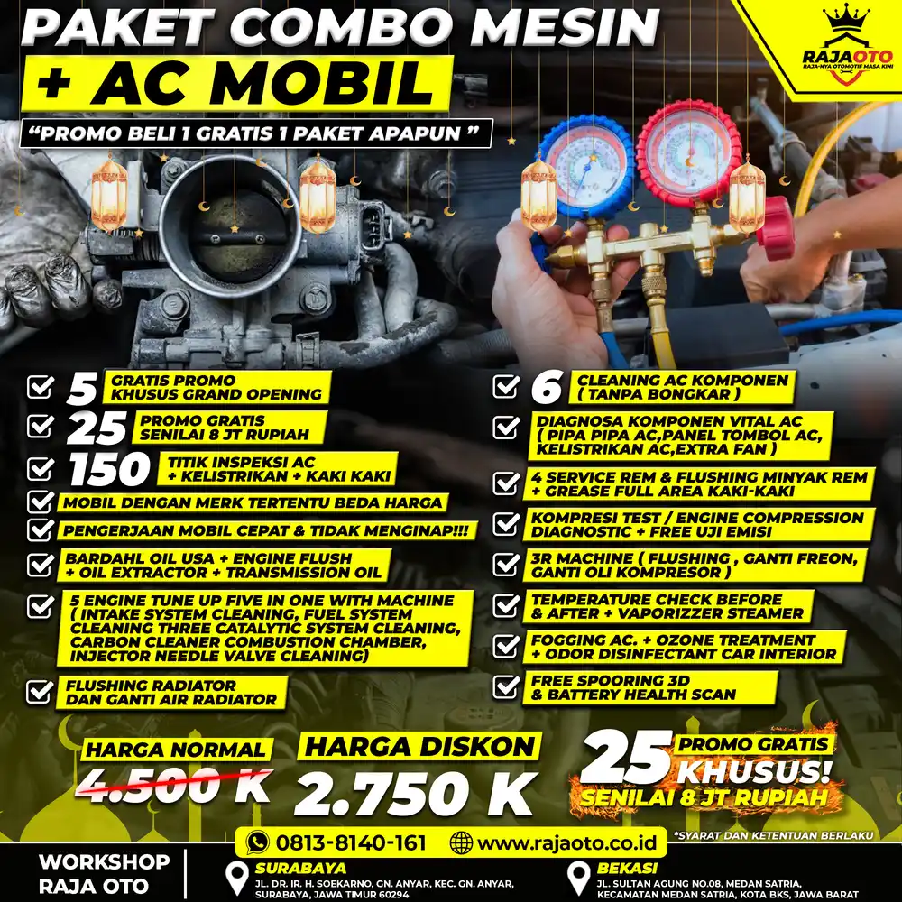 PAKET COMBO MESIN + AC MOBIL