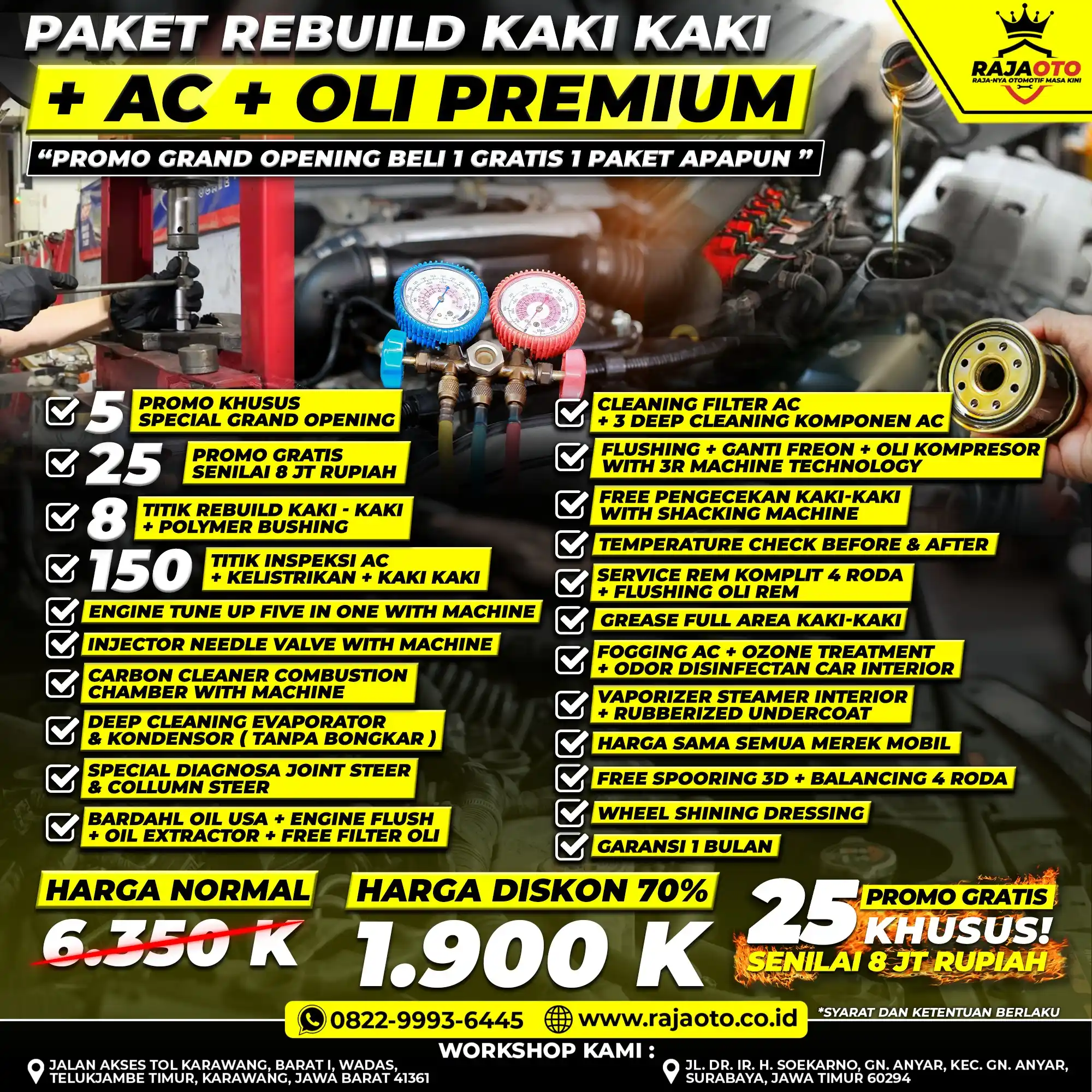 REBUILD KAKI-KAKI + AC + OLI PREMIUM