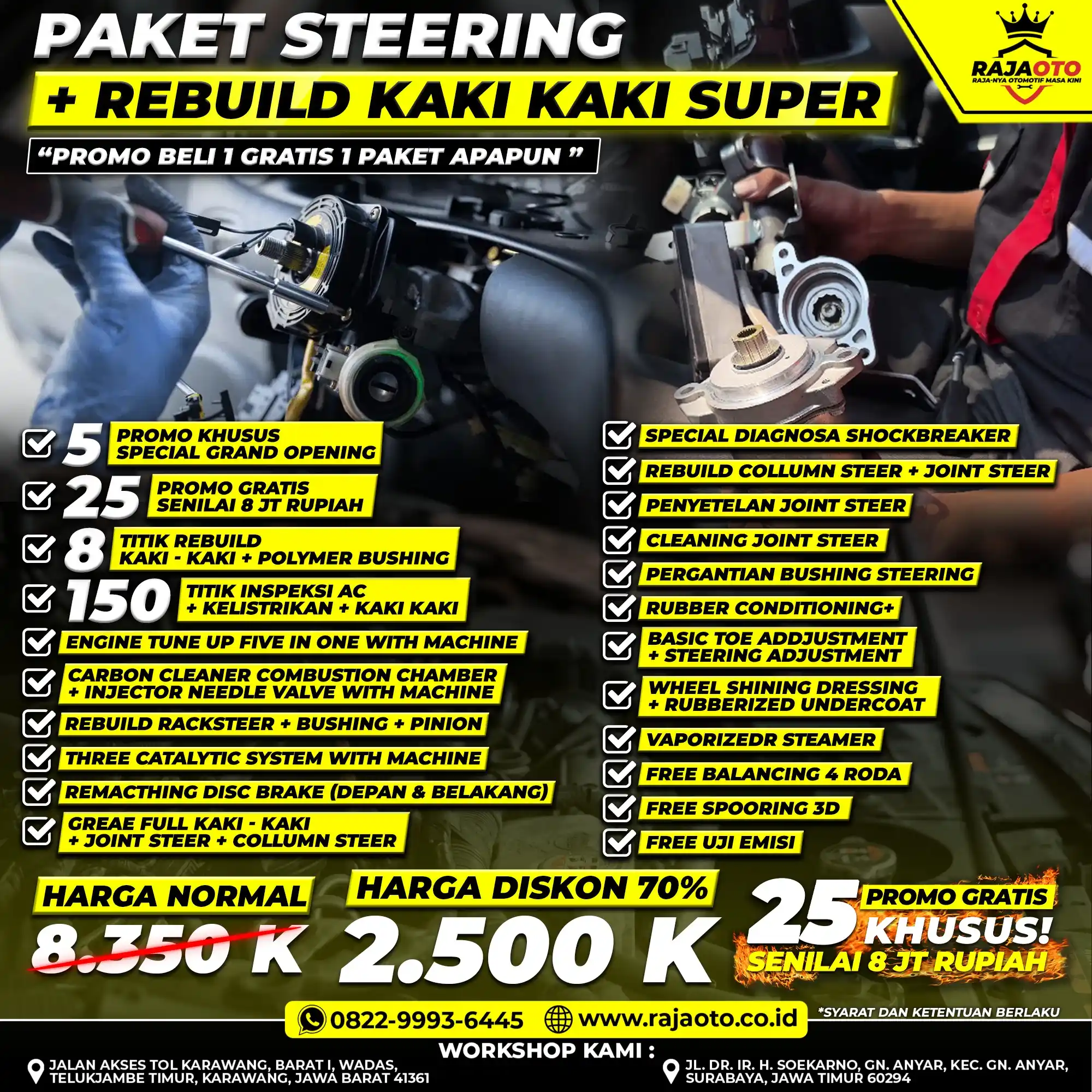 STEERING + REBUILD KAKI KAKI SUPER