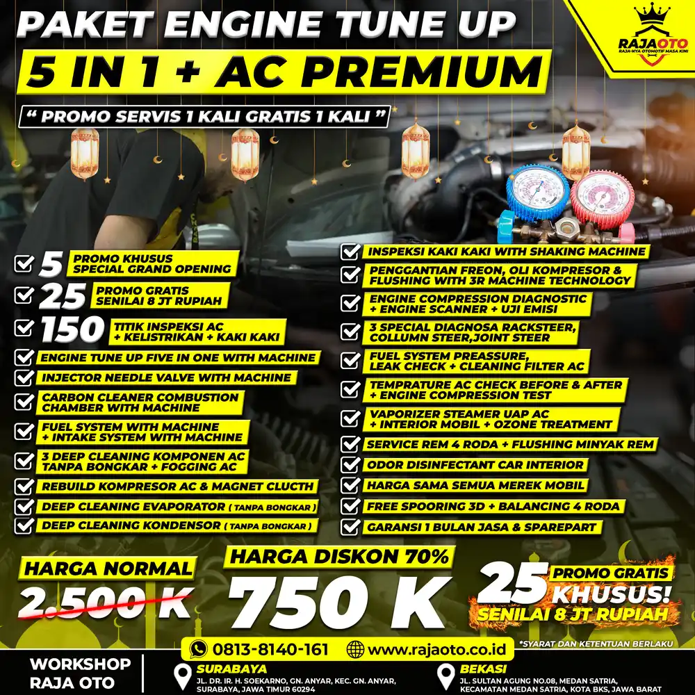 PAKET ENGINE TUNE UP 5 IN 1 + AC PREMIUM